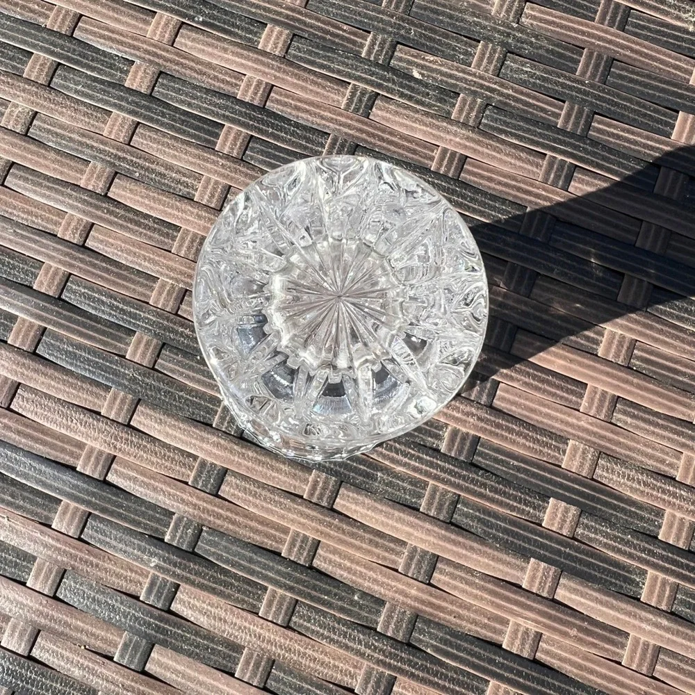 Lenox Lead‎ Crystal Star Pattern Bud Vase Starburst Cut Scalloped Rim 3.5